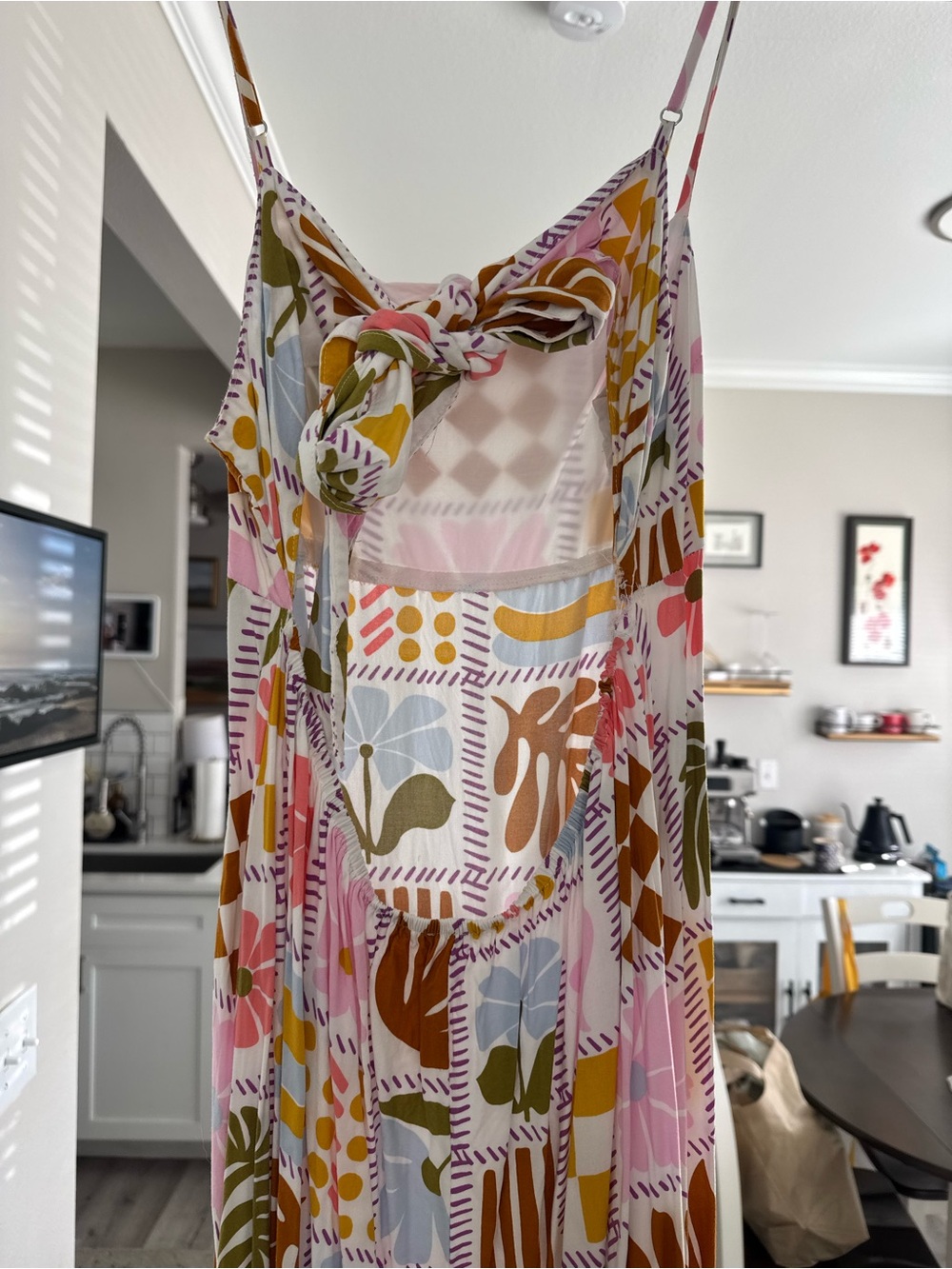 Colorful Patchwork Floral Maxi Dress - Picture 3 of 4